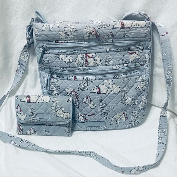 Vera Bradley Polar Bear Gray Crossbody Bag with Wallet - Picture 11 of 16